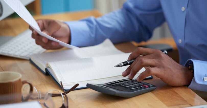 Working on financial report